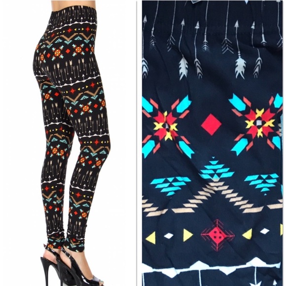 Black Arrow Leggings *New* OS - Picture 1 of 7